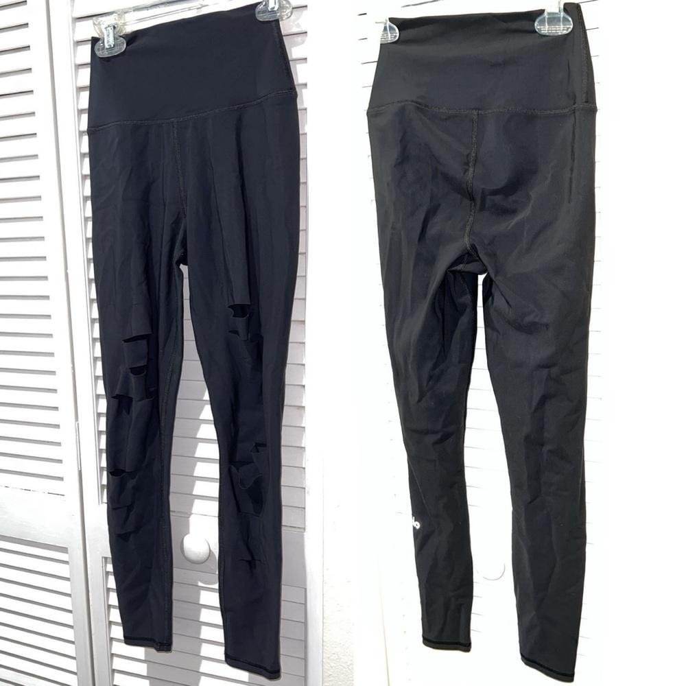 ALO Yoga High-Waist Ripped Warrior Legging size XXS perfect condition NO flaws - Picture 9 of 16